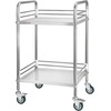 image:imageVEVOR Stainless Steel Rolling Cart 3Tier Metal Utility Cart with Lockable Wheels Medical Serving Trolley Clinic Tray Mobile Service Cart for Hospital Lab Restaurant Kitchen SalonSilver