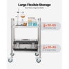 image:imageVEVOR Stainless Steel Rolling Cart 3Tier Metal Utility Cart with Lockable Wheels Medical Serving Trolley Clinic Tray Mobile Service Cart for Hospital Lab Restaurant Kitchen SalonSilver