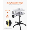 image:imageVEVOR Stainless Steel Salon Tray Adjustable Height Mayo Stand Medical Tray Tattoo Tray Lab Cart with 2 Cups and Metal Ring for SPA Clinic Personal Care Lab Hospital DentistrySalon Tray