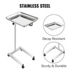 image:imageVEVOR Stainless Steel Salon Tray Adjustable Height Mayo Stand Medical Tray Tattoo Tray Lab Cart with 2 Cups and Metal Ring for SPA Clinic Personal Care Lab Hospital DentistryMayo Tray