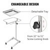 image:imageVEVOR Stainless Steel Salon Tray Adjustable Height Mayo Stand Medical Tray Tattoo Tray Lab Cart with 2 Cups and Metal Ring for SPA Clinic Personal Care Lab Hospital DentistryMayo Tray