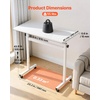 image:imageVEVOR Standing Desk Adjustable Height Mobile Stand Up Desk with Lockable Casters 32 x 16 in Small Computer Sit Stand Rolling Workstation with Hook 551 lbs Desktop Capacity for Home Office White