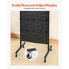 image:imageVEVOR Standing Pegboard Display 236 x 63 in Pegboard Display Stand with Swivel Casters and 30 Hooks Thickened ColdRolled Steel Peg Board Panel for Grocery Retail Store and Jewelry Shop BlackStandard Style