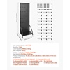 image:imageVEVOR Standing Pegboard Display 236 x 63 in Pegboard Display Stand with Swivel Casters and 30 Hooks Thickened ColdRolled Steel Peg Board Panel for Grocery Retail Store and Jewelry Shop BlackStorage Style