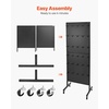 image:imageVEVOR Standing Pegboard Display 236 x 63 in Pegboard Display Stand with Swivel Casters and 30 Hooks Thickened ColdRolled Steel Peg Board Panel for Grocery Retail Store and Jewelry Shop BlackStandard Style
