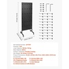 image:imageVEVOR Standing Pegboard Display 236 x 63 in Pegboard Display Stand with Swivel Casters and 30 Hooks Thickened ColdRolled Steel Peg Board Panel for Grocery Retail Store and Jewelry Shop BlackStandard Style