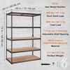 image:imageVEVOR Storage Shelves 5Tier Adjustable 3000 lbs Capacity Heavy Duty Garage Storage Shelving Unit Metal Utility Rack Shelf for Garage Warehouse Basement Kitchen 3642 W x 1642 D x 7138 H24 D x 48 W x 72 H