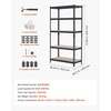 image:imageVEVOR Storage Shelves 5Tier Adjustable 3000 lbs Capacity Heavy Duty Garage Storage Shelving Unit Metal Utility Rack Shelf for Garage Warehouse Basement Kitchen 3642 W x 1642 D x 7138 H1807 D x 3634 W x 7138 H