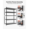 image:imageVEVOR Storage Shelves 5Tier Adjustable 3000 lbs Capacity Heavy Duty Garage Storage Shelving Unit Metal Utility Rack Shelf for Garage Warehouse Basement Kitchen 3642 W x 1642 D x 7138 H20 D x 48 W x 714