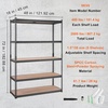 image:imageVEVOR Storage Shelves 5Tier Adjustable 3000 lbs Capacity Heavy Duty Garage Storage Shelving Unit Metal Utility Rack Shelf for Garage Warehouse Basement Kitchen 3642 W x 1642 D x 7138 H18 D x 48 W x 72 H