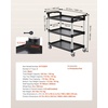 image:imageVEVOR Utility Cart 300 lbs Load Capacity 2Tier Utility Plastic Cart with 360 Swivel Wheels 2 with Brakes 244 x 161inch Food Service Cart for Warehouse Office Home Restaurant Kitchen3 Tier330LBS