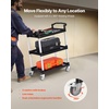 image:imageVEVOR Utility Cart 300 lbs Load Capacity 2Tier Utility Plastic Cart with 360 Swivel Wheels 2 with Brakes 244 x 161inch Food Service Cart for Warehouse Office Home Restaurant Kitchen3 Tier300LBS