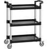 image:imageVEVOR Utility Cart 300 lbs Load Capacity 2Tier Utility Plastic Cart with 360 Swivel Wheels 2 with Brakes 244 x 161inch Food Service Cart for Warehouse Office Home Restaurant Kitchen3 Tier300LBS