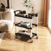 image:imageVEVOR Utility Cart 300 lbs Load Capacity 2Tier Utility Plastic Cart with 360 Swivel Wheels 2 with Brakes 244 x 161inch Food Service Cart for Warehouse Office Home Restaurant Kitchen2 Tier300LBS