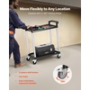 image:imageVEVOR Utility Cart 300 lbs Load Capacity 2Tier Utility Plastic Cart with 360 Swivel Wheels 2 with Brakes 244 x 161inch Food Service Cart for Warehouse Office Home Restaurant Kitchen2 Tier300LBS