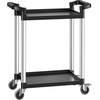 image:imageVEVOR Utility Cart 300 lbs Load Capacity 2Tier Utility Plastic Cart with 360 Swivel Wheels 2 with Brakes 244 x 161inch Food Service Cart for Warehouse Office Home Restaurant Kitchen2 Tier300LBS