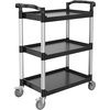image:imageVEVOR Utility Cart 300 lbs Load Capacity 2Tier Utility Plastic Cart with 360 Swivel Wheels 2 with Brakes 244 x 161inch Food Service Cart for Warehouse Office Home Restaurant Kitchen3 Tier300LBS