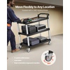image:imageVEVOR Utility Cart 300 lbs Load Capacity 2Tier Utility Plastic Cart with 360 Swivel Wheels 2 with Brakes 244 x 161inch Food Service Cart for Warehouse Office Home Restaurant Kitchen3 Tier330LBS