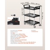 image:imageVEVOR Utility Cart 300 lbs Load Capacity 2Tier Utility Plastic Cart with 360 Swivel Wheels 2 with Brakes 244 x 161inch Food Service Cart for Warehouse Office Home Restaurant Kitchen3 Tier300LBS