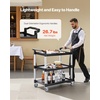 image:imageVEVOR Utility Cart 300 lbs Load Capacity 2Tier Utility Plastic Cart with 360 Swivel Wheels 2 with Brakes 244 x 161inch Food Service Cart for Warehouse Office Home Restaurant Kitchen3 Tier330LBS