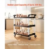 image:imageVEVOR Utility Cart 300 lbs Load Capacity 2Tier Utility Plastic Cart with 360 Swivel Wheels 2 with Brakes 244 x 161inch Food Service Cart for Warehouse Office Home Restaurant Kitchen3 Tier330LBS