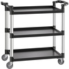 image:imageVEVOR Utility Cart 300 lbs Load Capacity 2Tier Utility Plastic Cart with 360 Swivel Wheels 2 with Brakes 244 x 161inch Food Service Cart for Warehouse Office Home Restaurant Kitchen3 Tier330LBS