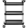image:imageVEVOR Utility Cart 300 lbs Load Capacity 2Tier Utility Plastic Cart with 360 Swivel Wheels 2 with Brakes 244 x 161inch Food Service Cart for Warehouse Office Home Restaurant Kitchen3 Tier300LBS