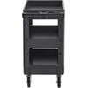 image:imageVEVOR Utility Cart 3Tier Plastic Service Cart with 550LBS Capacity 360 Swivel Casters Including 2 Locking Wheels Medium Lipped Shelves Ergonomic Handle for Garage Warehouse Cleaning Tasks