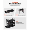 image:imageVEVOR Utility Cart 3Tier Plastic Service Cart with 550LBS Capacity 360 Swivel Casters Including 2 Locking Wheels Medium Lipped Shelves Ergonomic Handle for Garage Warehouse Cleaning Tasks
