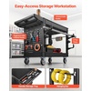 image:imageVEVOR Utility Cart 550 lbs Capacity 2 Tier Service Cart with 360 Swivel amp Fixed Wheels 2 with Brakes Heavy Duty Plastic Rolling with Storage Tray Tool Storage for Garage Warehouse Workshop Gray448  24  33 in