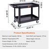 image:imageVEVOR Utility Cart 550 lbs Capacity 2 Tier Service Cart with 360 Swivel amp Fixed Wheels 2 with Brakes Heavy Duty Plastic Rolling with Storage Tray Tool Storage for Garage Warehouse Workshop Gray2559D x 4567W x 3346H