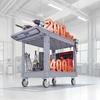 image:imageVEVOR Utility Cart 550 lbs Capacity 2 Tier Service Cart with 360 Swivel amp Fixed Wheels 2 with Brakes Heavy Duty Plastic Rolling with Storage Tray Tool Storage for Garage Warehouse Workshop Gray4488 x 2402 x 3307 in