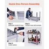 image:imageVEVOR Utility Cart 550 lbs Capacity 2 Tier Service Cart with 360 Swivel amp Fixed Wheels 2 with Brakes Heavy Duty Plastic Rolling with Storage Tray Tool Storage for Garage Warehouse Workshop Gray4488 x 2402 x 3307 in