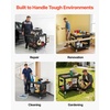 image:imageVEVOR Utility Cart 550 lbs Capacity 2 Tier Service Cart with 360 Swivel amp Fixed Wheels 2 with Brakes Heavy Duty Plastic Rolling with Storage Tray Tool Storage for Garage Warehouse Workshop Gray448  24  33 in