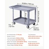 image:imageVEVOR Utility Cart 550 lbs Capacity 2 Tier Service Cart with 360 Swivel amp Fixed Wheels 2 with Brakes Heavy Duty Plastic Rolling with Storage Tray Tool Storage for Garage Warehouse Workshop Gray4488 x 2402 x 3307 in