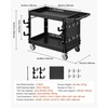 image:imageVEVOR Utility Cart 550 lbs Capacity 2 Tier Service Cart with 360 Swivel amp Fixed Wheels 2 with Brakes Heavy Duty Plastic Rolling with Storage Tray Tool Storage for Garage Warehouse Workshop Gray448  24  33 in