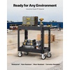 image:imageVEVOR Utility Cart 550 lbs Load Capacity 37 x 254inch Service Cart TwoShelf Heavy Duty Plastic Utility Cart with 360 Swivel Wheels 2 with Brakes Suitable for Warehouse Garage Cleaning550 LBSSmall