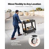 image:imageVEVOR Utility Cart 550 lbs Load Capacity 37 x 254inch Service Cart TwoShelf Heavy Duty Plastic Utility Cart with 360 Swivel Wheels 2 with Brakes Suitable for Warehouse Garage Cleaning550 LBSSmall