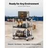 image:imageVEVOR Utility Cart 550 lbs Load Capacity 37 x 254inch Service Cart TwoShelf Heavy Duty Plastic Utility Cart with 360 Swivel Wheels 2 with Brakes Suitable for Warehouse Garage Cleaning300 LBS3 Tier