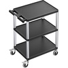 image:imageVEVOR Utility Cart 550 lbs Load Capacity 37 x 254inch Service Cart TwoShelf Heavy Duty Plastic Utility Cart with 360 Swivel Wheels 2 with Brakes Suitable for Warehouse Garage Cleaning300 LBS3 Tier