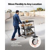 image:imageVEVOR Utility Cart 550 lbs Load Capacity 37 x 254inch Service Cart TwoShelf Heavy Duty Plastic Utility Cart with 360 Swivel Wheels 2 with Brakes Suitable for Warehouse Garage Cleaning300 LBS3 Tier