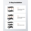 image:imageVEVOR Utility Cart 550 lbs Load Capacity 37 x 254inch Service Cart TwoShelf Heavy Duty Plastic Utility Cart with 360 Swivel Wheels 2 with Brakes Suitable for Warehouse Garage Cleaning300 LBS3 Tier