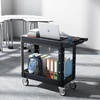 image:imageVEVOR Utility Cart 550 lbs Load Capacity 37 x 254inch Service Cart TwoShelf Heavy Duty Plastic Utility Cart with 360 Swivel Wheels 2 with Brakes Suitable for Warehouse Garage Cleaning550 LBSSmall