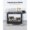 image:imageVEVOR Utility Cart 550 lbs Load Capacity 37 x 254inch Service Cart TwoShelf Heavy Duty Plastic Utility Cart with 360 Swivel Wheels 2 with Brakes Suitable for Warehouse Garage Cleaning550 LBSLarge