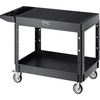 image:imageVEVOR Utility Cart 550 lbs Load Capacity 37 x 254inch Service Cart TwoShelf Heavy Duty Plastic Utility Cart with 360 Swivel Wheels 2 with Brakes Suitable for Warehouse Garage Cleaning550 LBSLarge