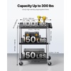 image:imageVEVOR Utility Cart 550 lbs Load Capacity 37 x 254inch Service Cart TwoShelf Heavy Duty Plastic Utility Cart with 360 Swivel Wheels 2 with Brakes Suitable for Warehouse Garage Cleaning300 LBS3 Tier