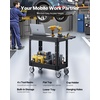 image:imageVEVOR Utility Cart 550 lbs Load Capacity 37 x 254inch Service Cart TwoShelf Heavy Duty Plastic Utility Cart with 360 Swivel Wheels 2 with Brakes Suitable for Warehouse Garage Cleaning550 LBSSmall