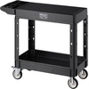 image:imageVEVOR Utility Cart 550 lbs Load Capacity 37 x 254inch Service Cart TwoShelf Heavy Duty Plastic Utility Cart with 360 Swivel Wheels 2 with Brakes Suitable for Warehouse Garage Cleaning550 LBSSmall
