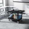 image:imageVEVOR Utility Cart 550 lbs Load Capacity 37 x 254inch Service Cart TwoShelf Heavy Duty Plastic Utility Cart with 360 Swivel Wheels 2 with Brakes Suitable for Warehouse Garage Cleaning550 LBSLarge