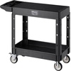 image:imageVEVOR Utility Cart 550 lbs Load Capacity 37 x 254inch Service Cart TwoShelf Heavy Duty Plastic Utility Cart with 360 Swivel Wheels 2 with Brakes Suitable for Warehouse Garage Cleaning550 LBSSmall